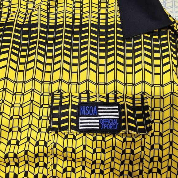 NISOA MENS SIZE XL Pro Soccer Referee Jersey Official Sports Yellow Black - Picture 5 of 9